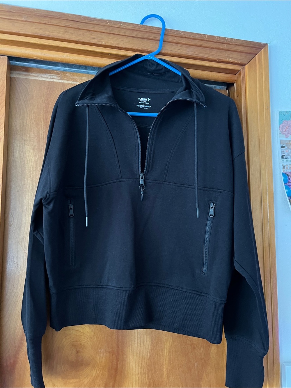 Men's Black Half-Zip Pullover Sweater